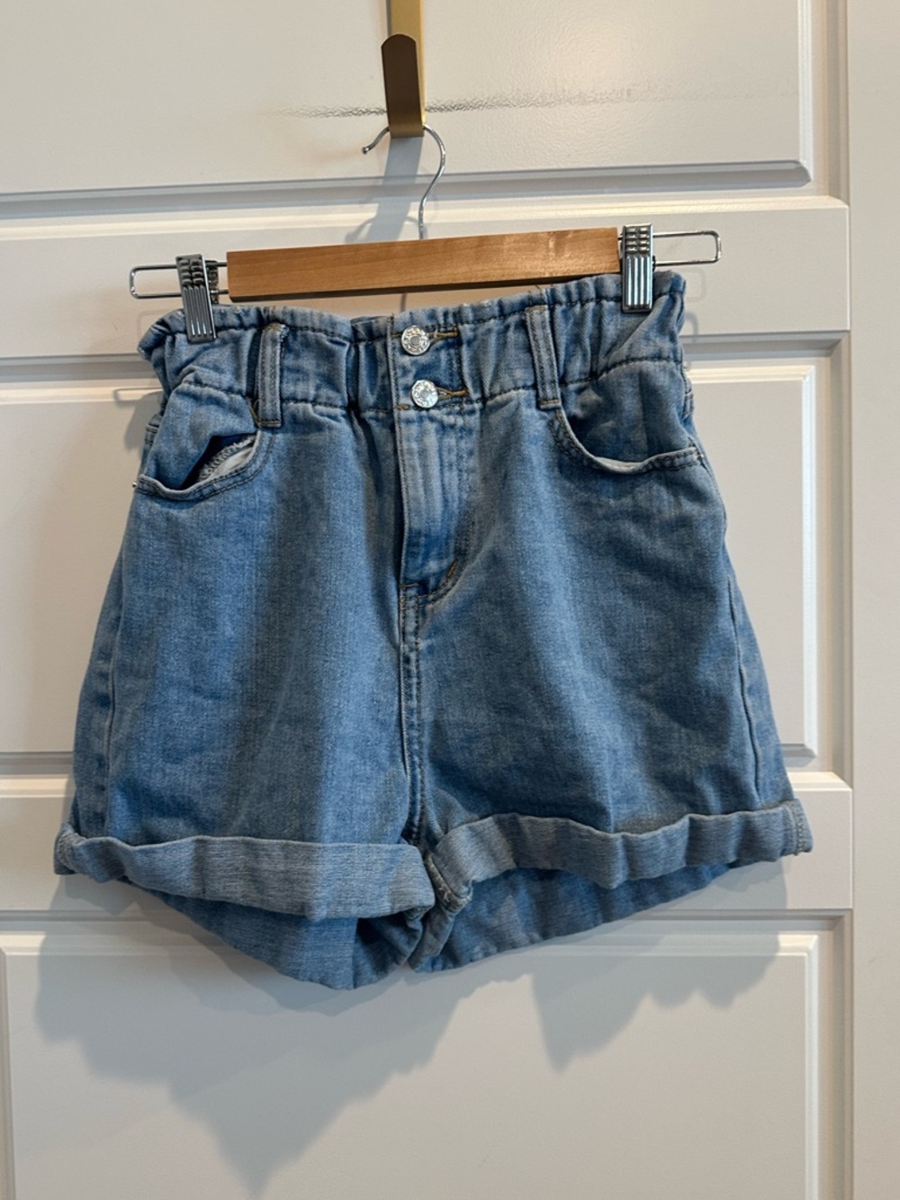 Prettylittlething Retro Paperbag Denim Shorts